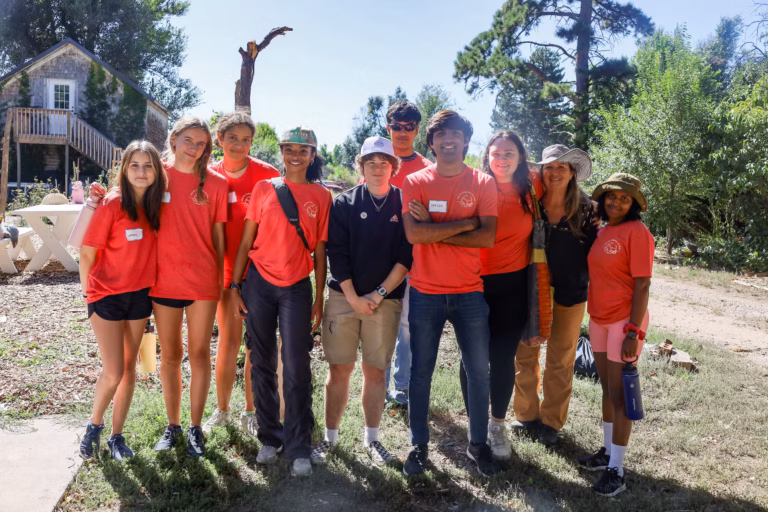 A group of youth and volunteers at the youth climate action event