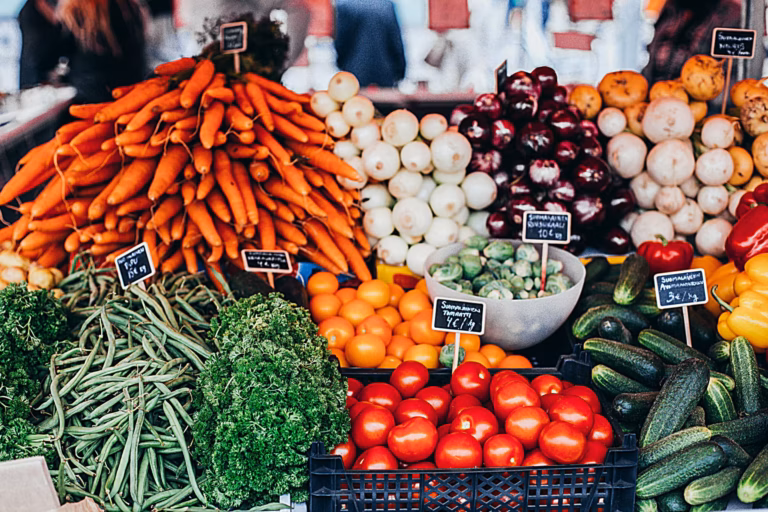 A variety of vegetables on display